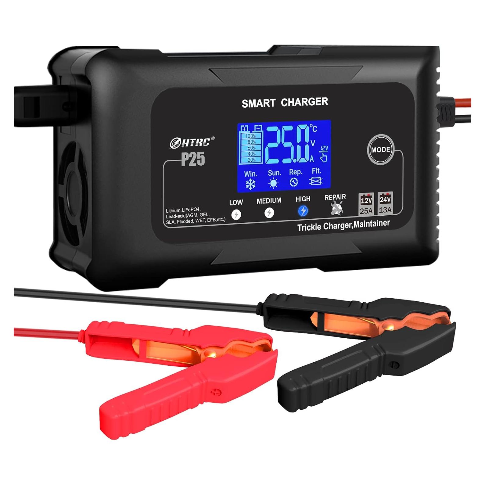 Cargador de Batería Inteligente ZHIHIUI 25A 12V/24V Litio/Plomo