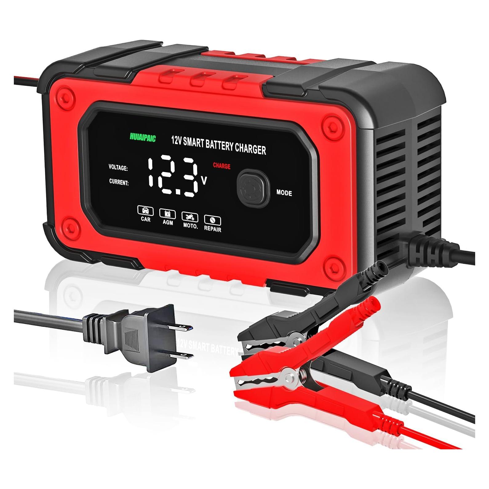 Cargador de Batería Inteligente 12V 6A HUIAIPAIC con Mantenedor