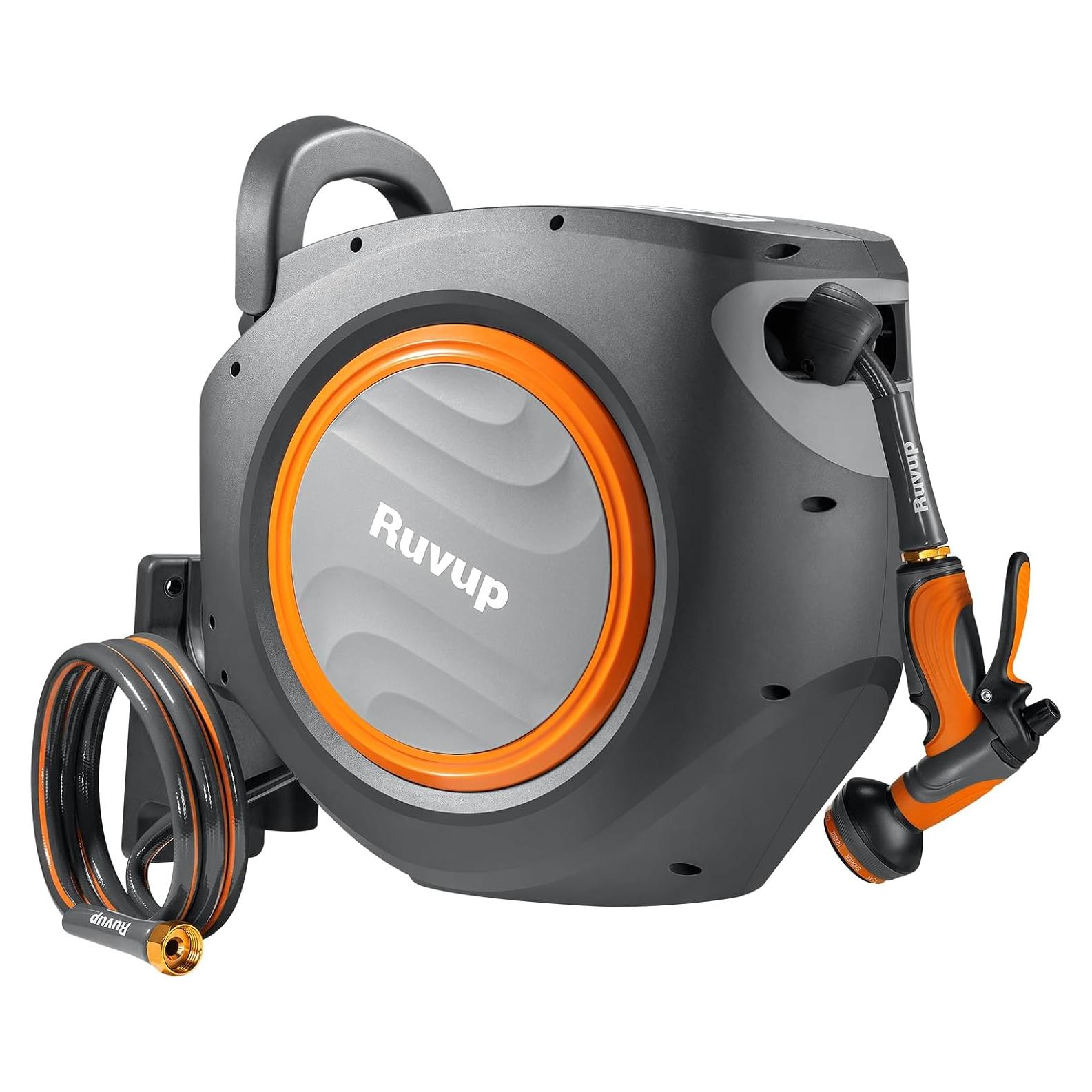 Carrete de Manguera de Jardín Ruvup Retráctil 1/2" 33.5m