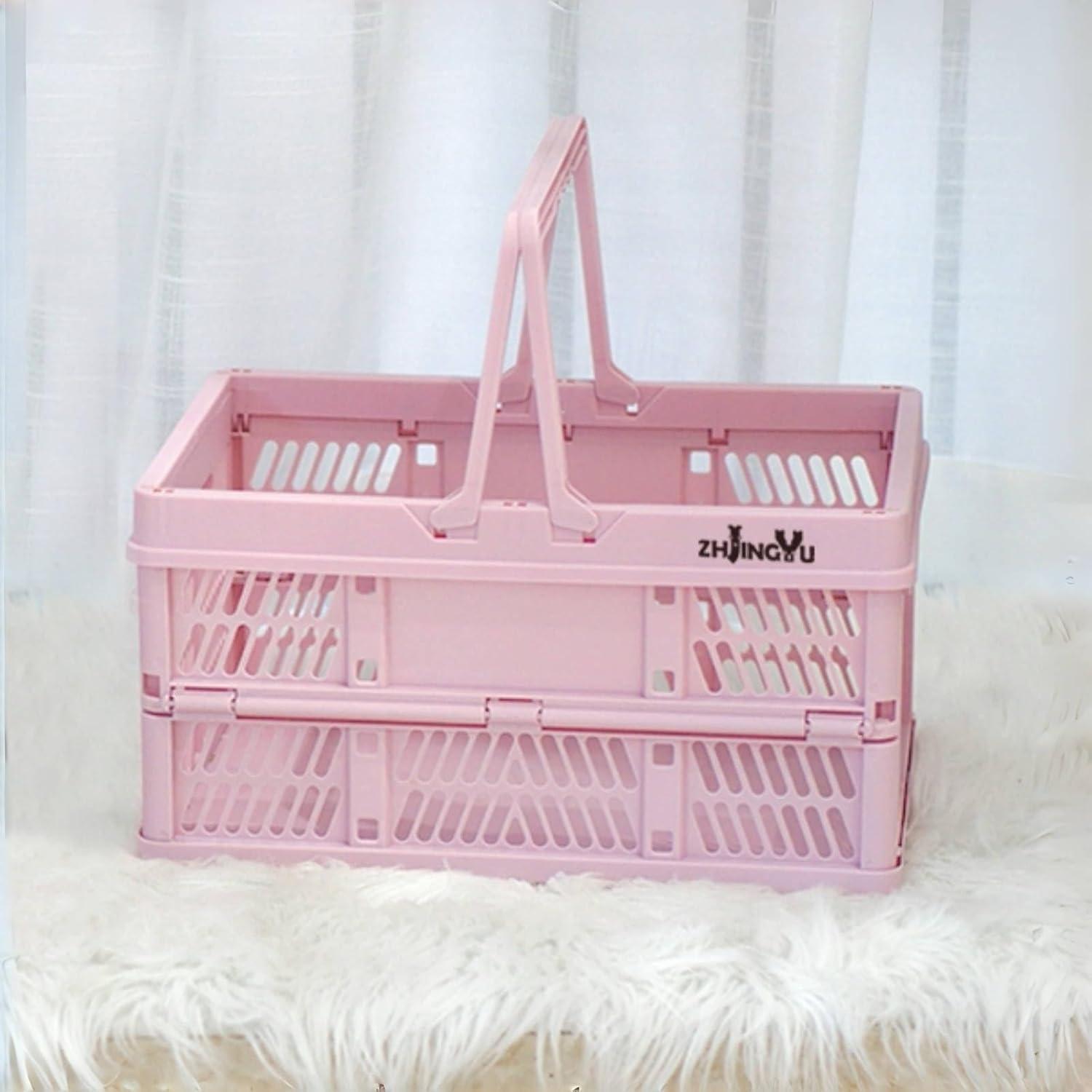 Caja de Almacenamiento Plegable ZHJINGYU 20L Rosa