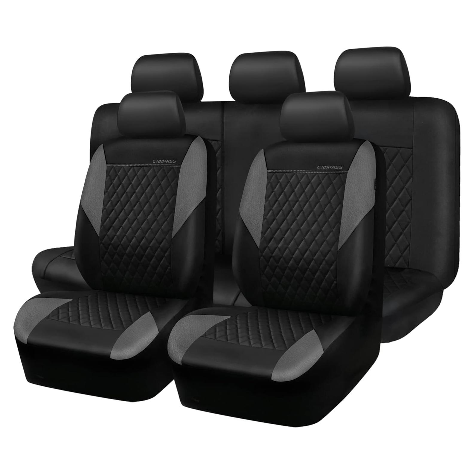 Fundas de Asiento de Cuero Acolchado CAR PASS Juego Completo