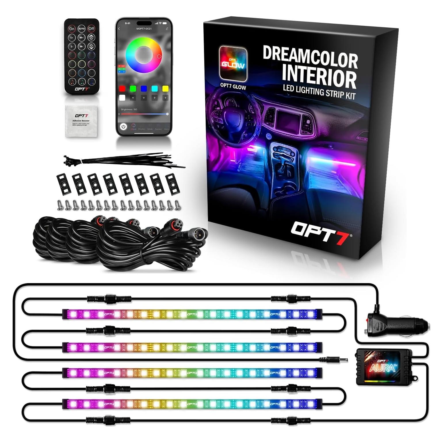 Tiras de Luz LED RGB-IC OPT7 AURA 4PC para Automóviles