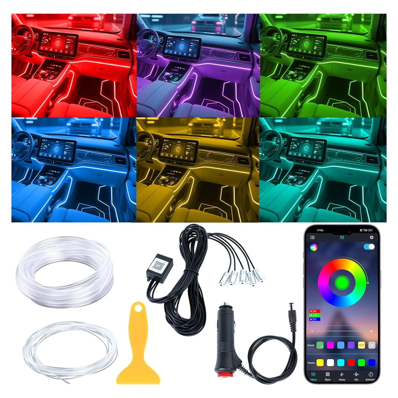 Luces LED Inalámbricas Ligrel para Carro 236" RGB Impermeables