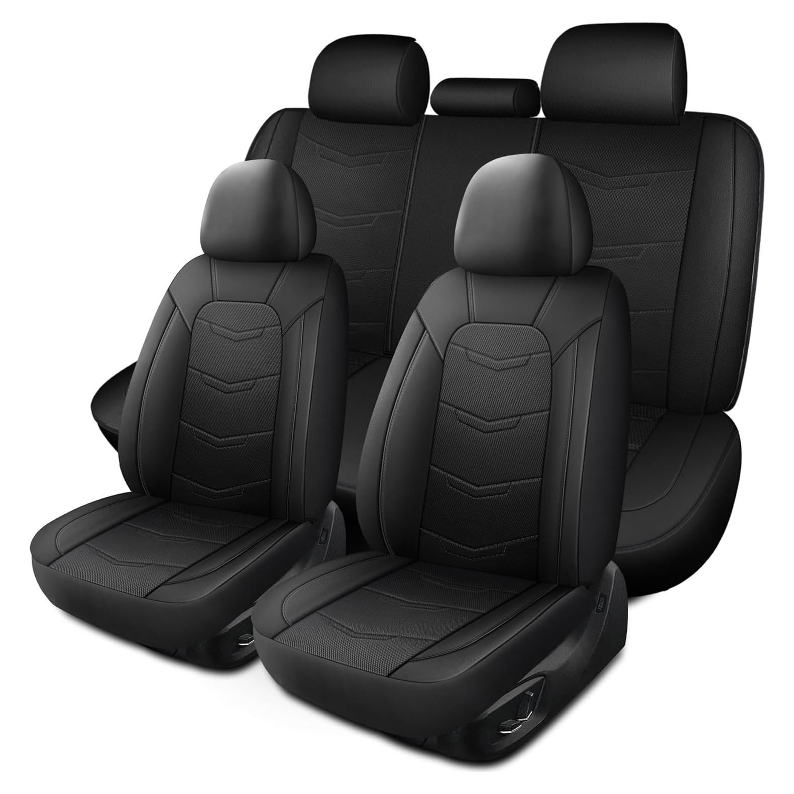 Cubiertas de Asientos de Coche HChengkikz Juego Completo Negro