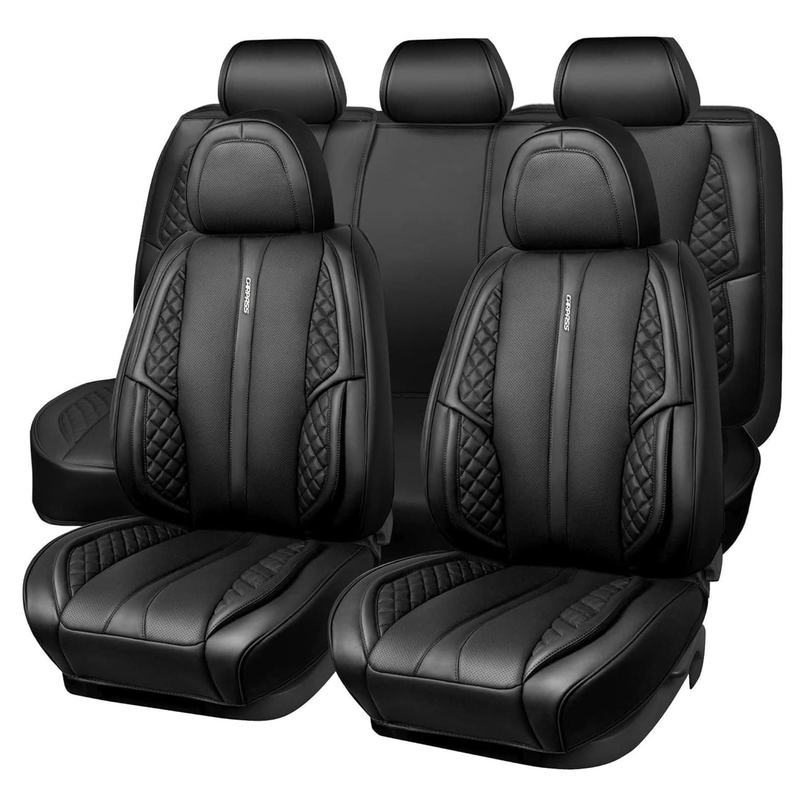 Fundas de Asiento CAR PASS Nappa PU Cuero Negro Juego Completo