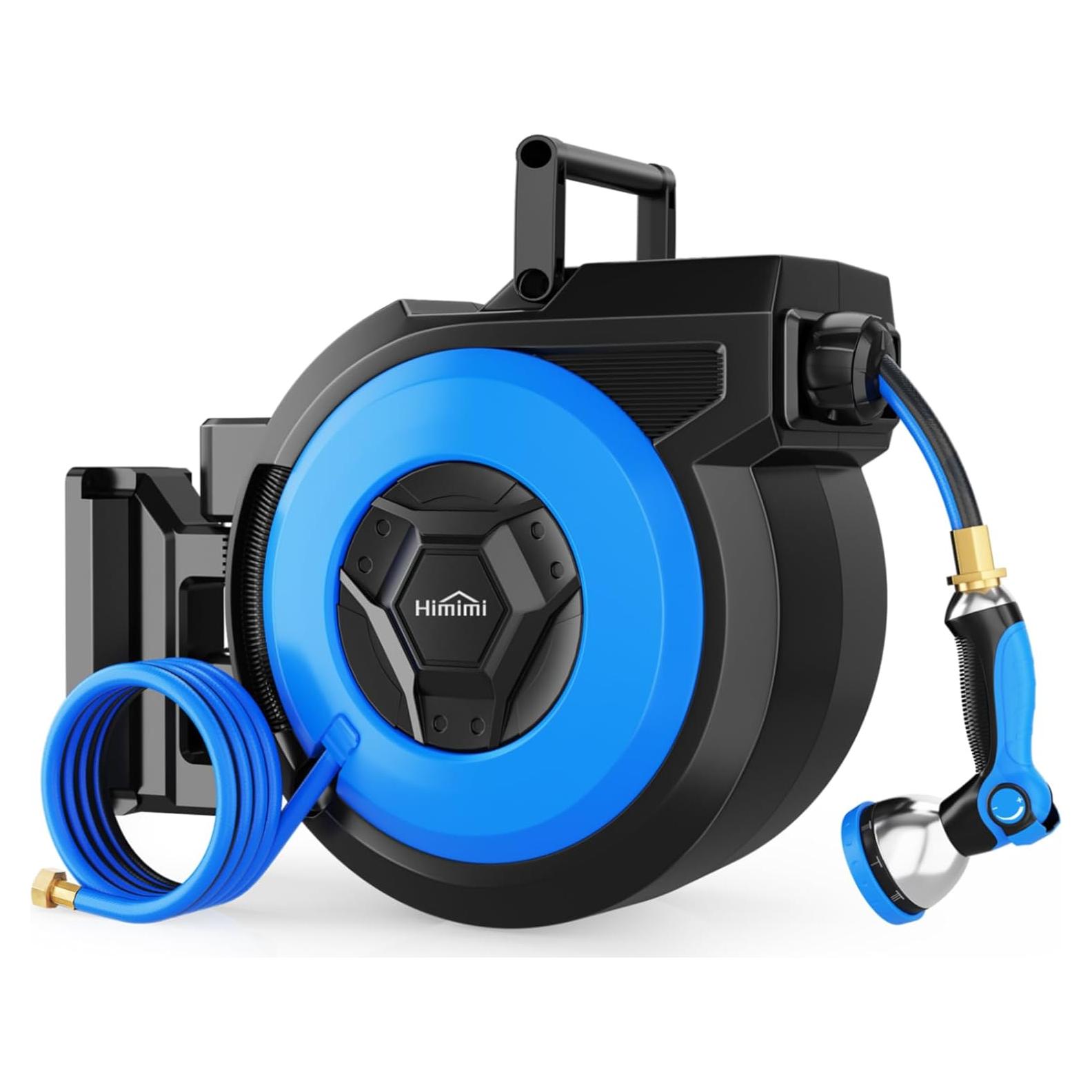 Carrete de Manguera de Jardín Retráctil Himimi 5/8" x 27.43m