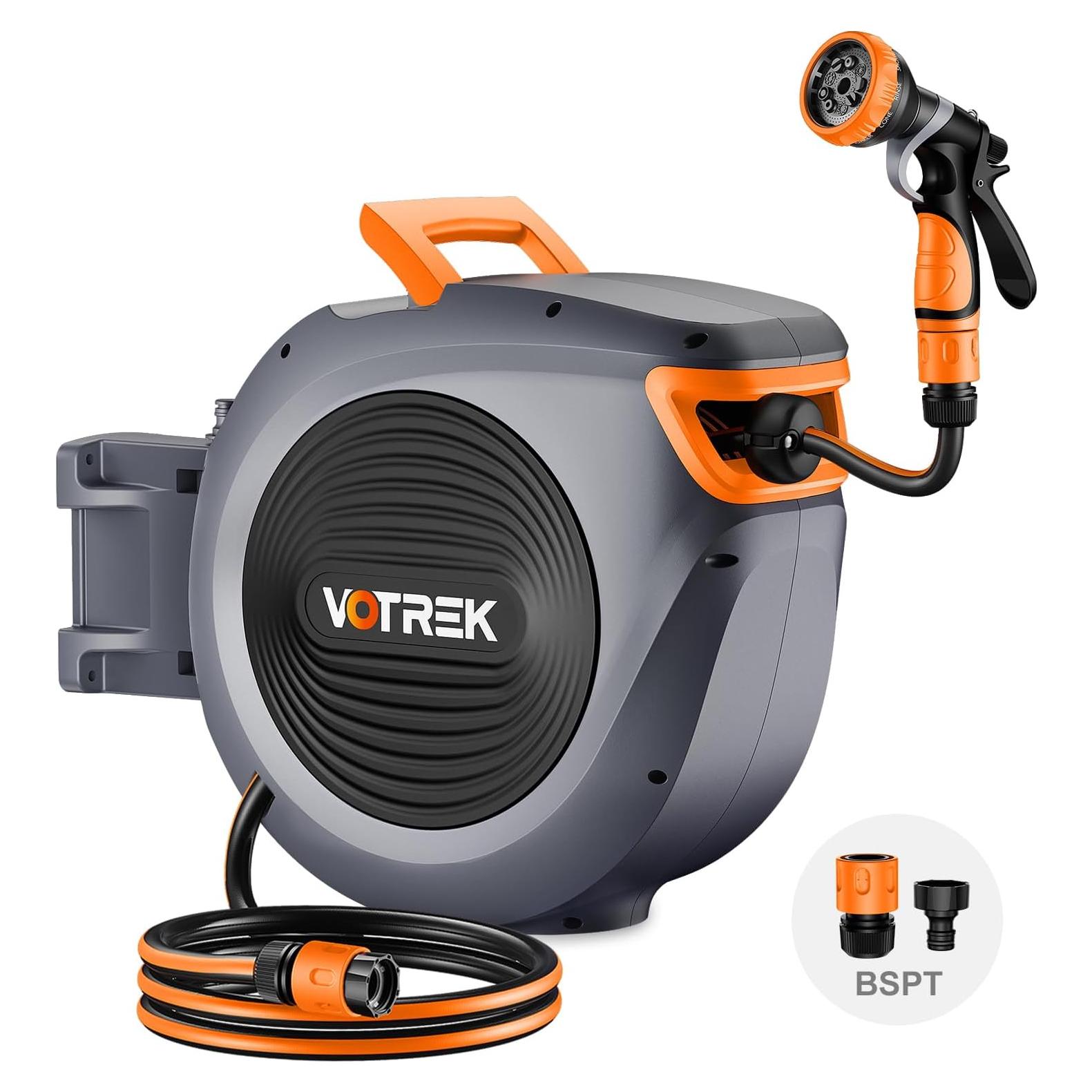 Carrete de Manguera Retráctil VOTREK 30.48 m Pared Automático