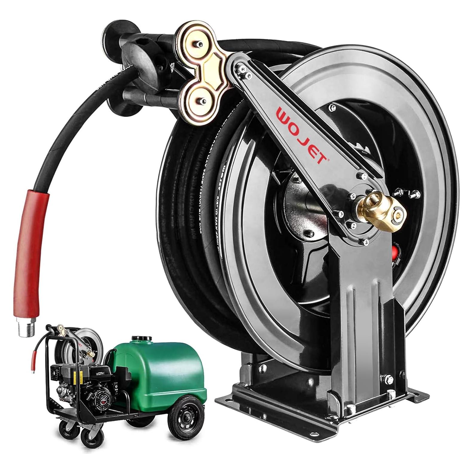 Carrete de Manguera Retráctil WOJET 15 m x 9.5 mm 4000 PSI