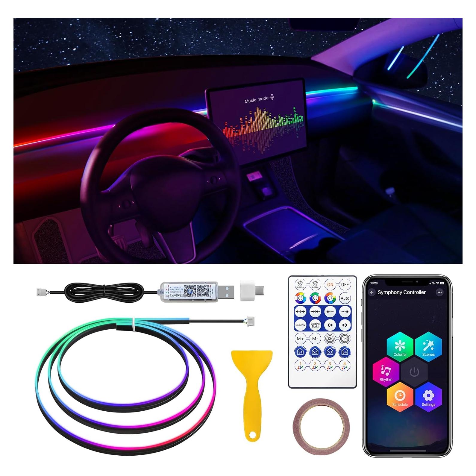 Tira LED de Coche MAODANER Acrílico C-11 110 cm RGB Dreamcolor