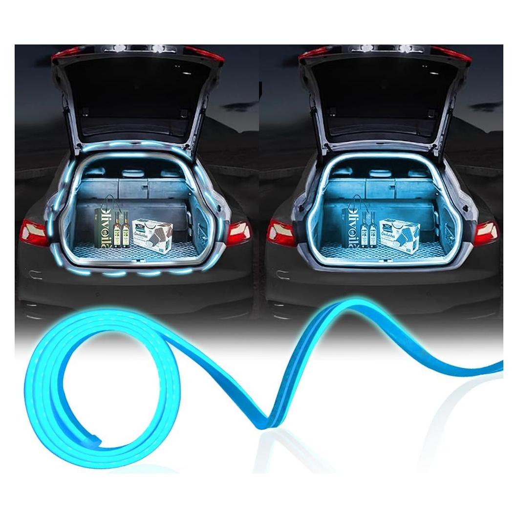 Tira de Luz LED de Maletero NHHEO 2m Azul Hielo Impermeable