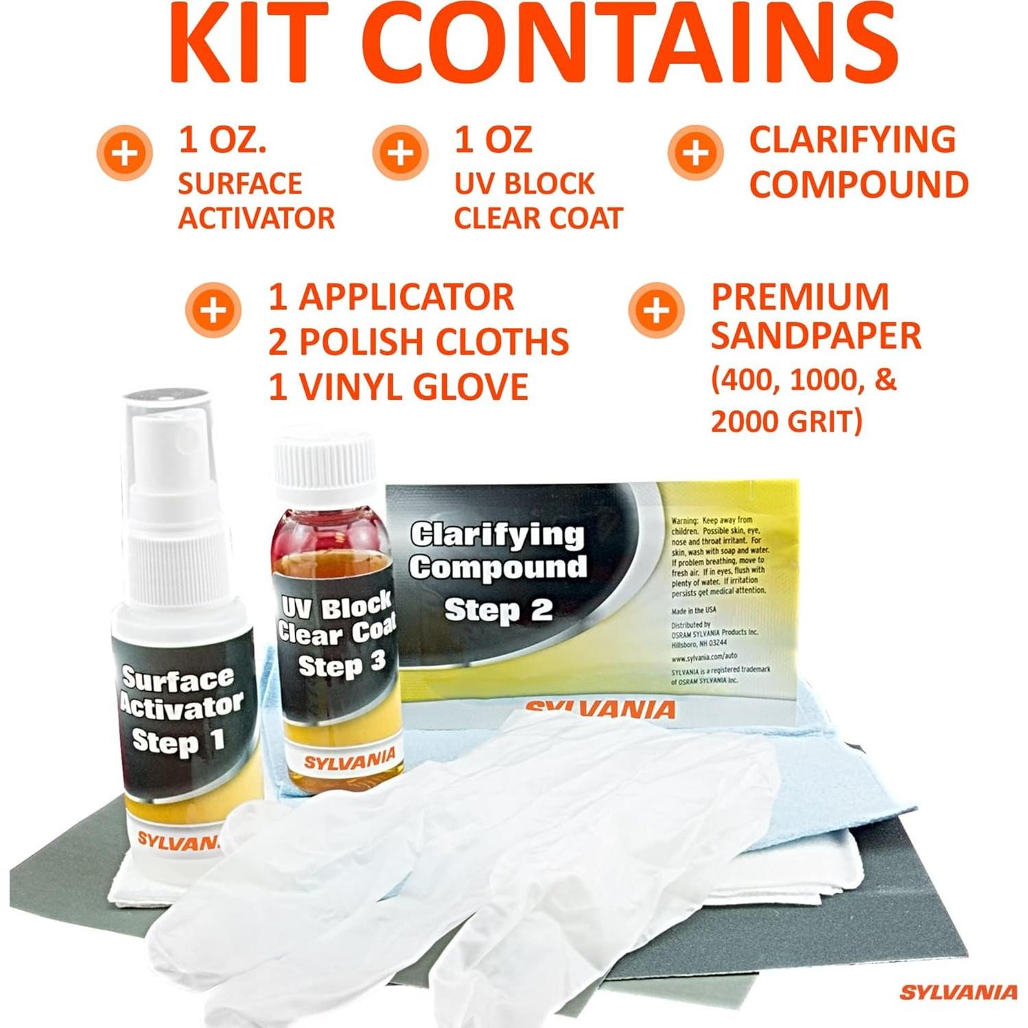 Kit de Restauración de Faros SYLVANIA - Restaura Lentes a Nuevo
