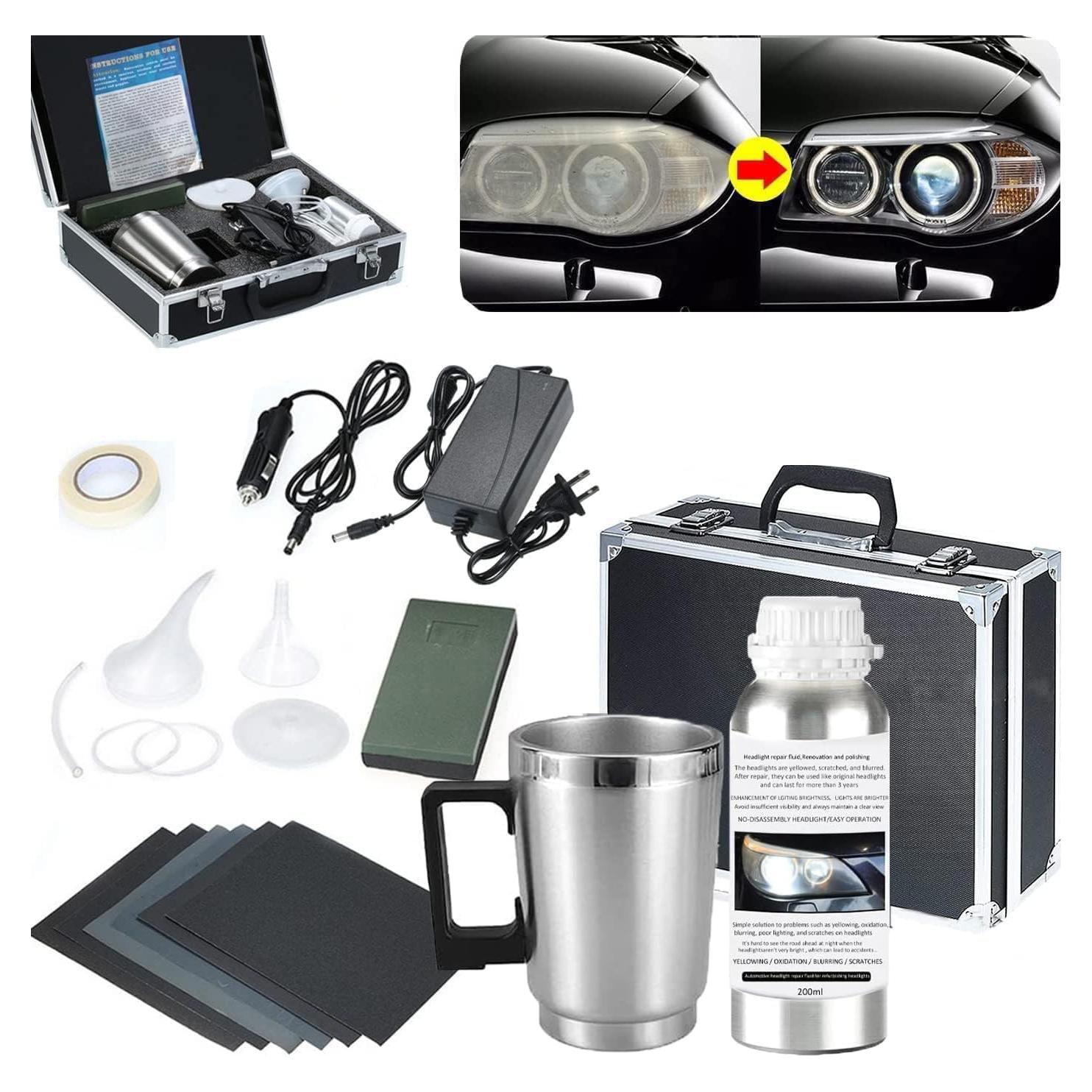 Kit de Restauración de Faros VCTSELITY con 200ml de Líquido