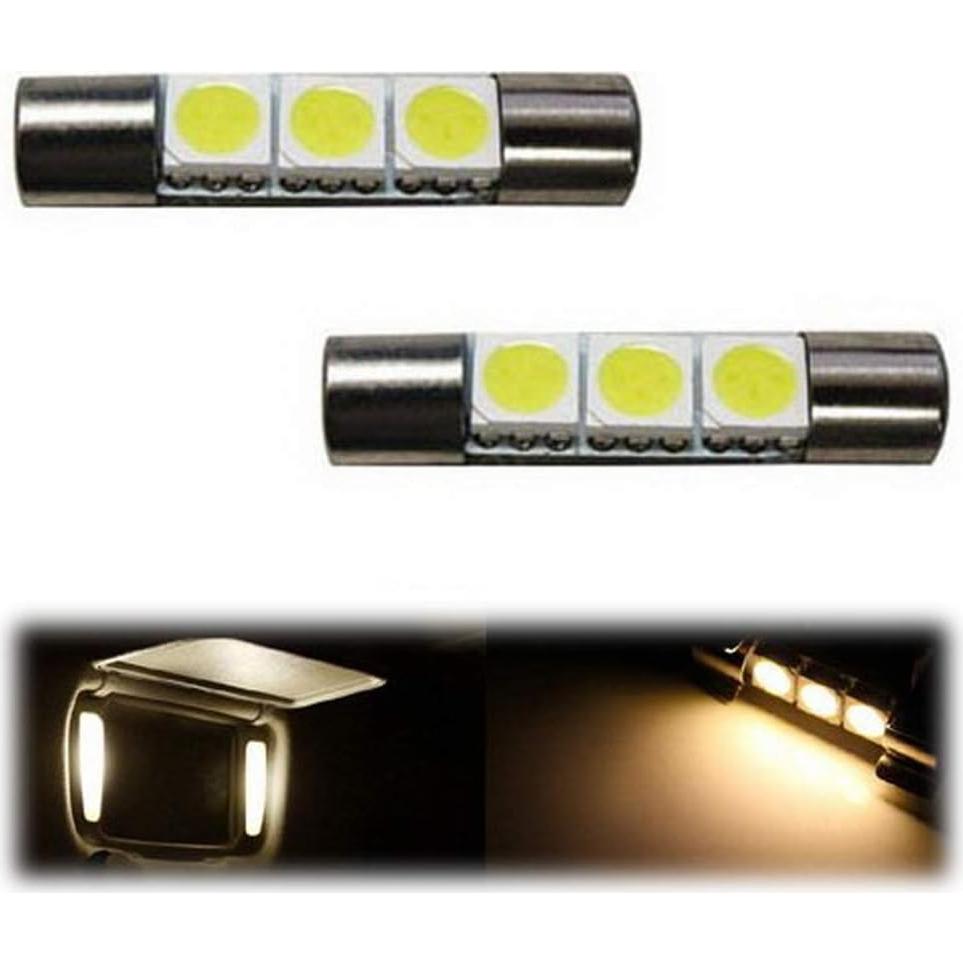 iJDMTOY 3-SMD 29mm 6614F Replacement Bulbs Compatible With Car Sun Visor Vanity Mirror Lights, Warm White