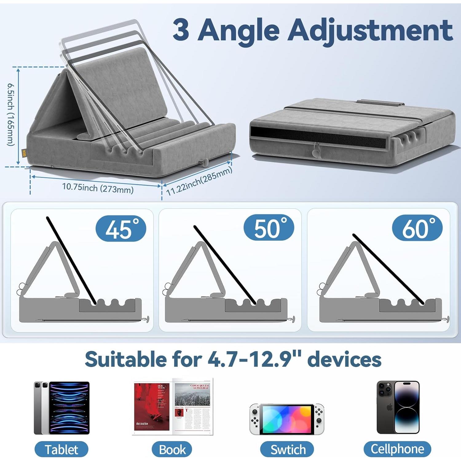 Soporte de Almohada KDD para Tableta 4-13" Plegable Gris