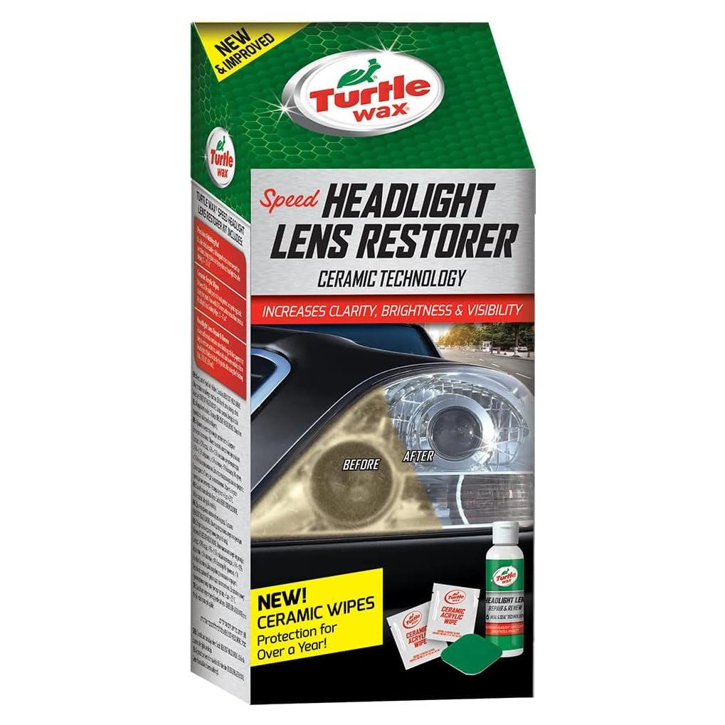 Kit de Restauración de Faros Turtle Wax FG7606, Limpieza y Sellado