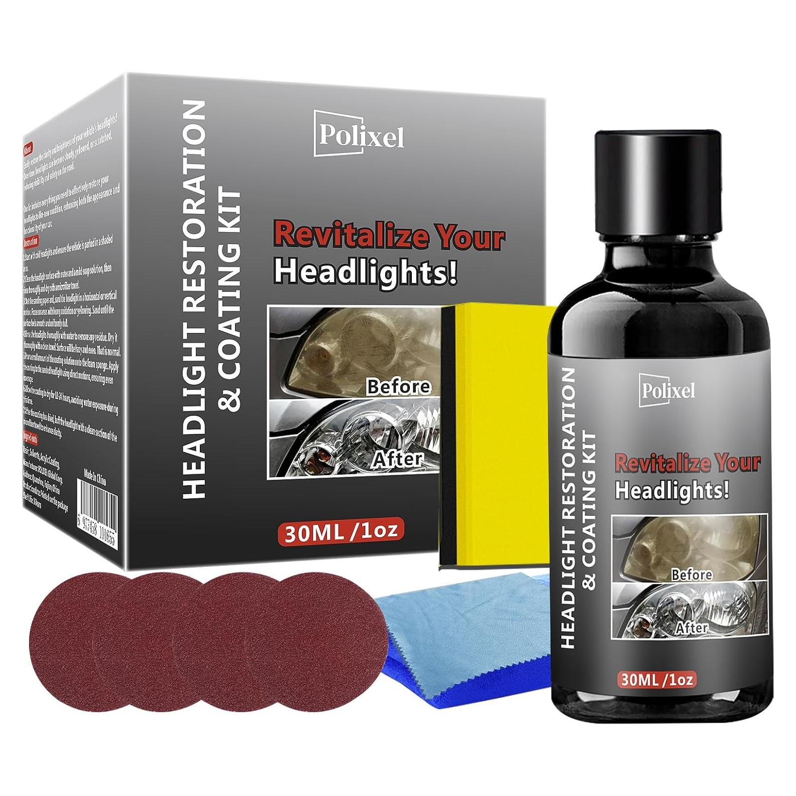 Kit de Restauración de Faros POLIXEL - 30ml, Eliminación de Oxidación