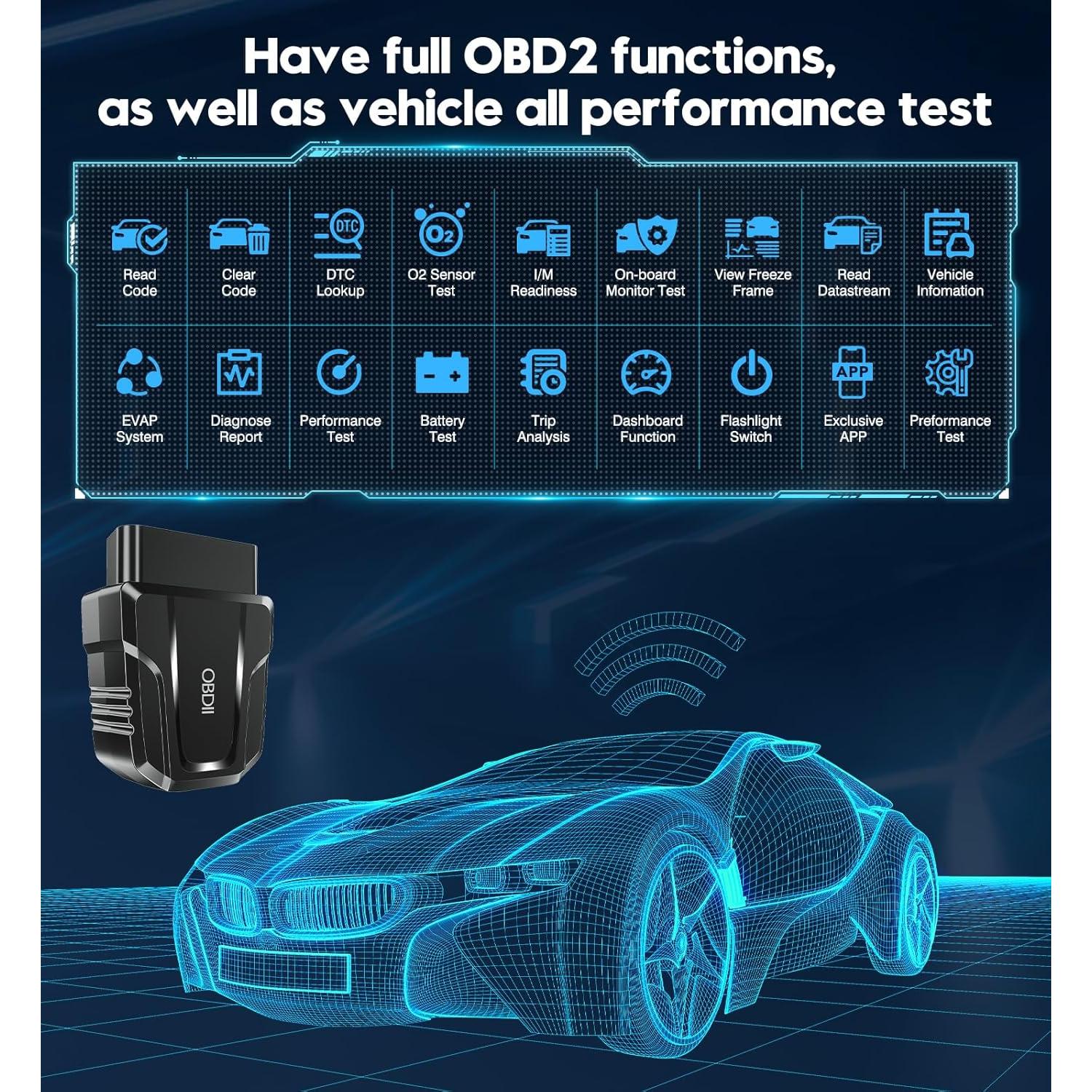 Escáner OBD2 Inalámbrico UMEIJA V011 Bluetooth 5.4 para iOS/Android