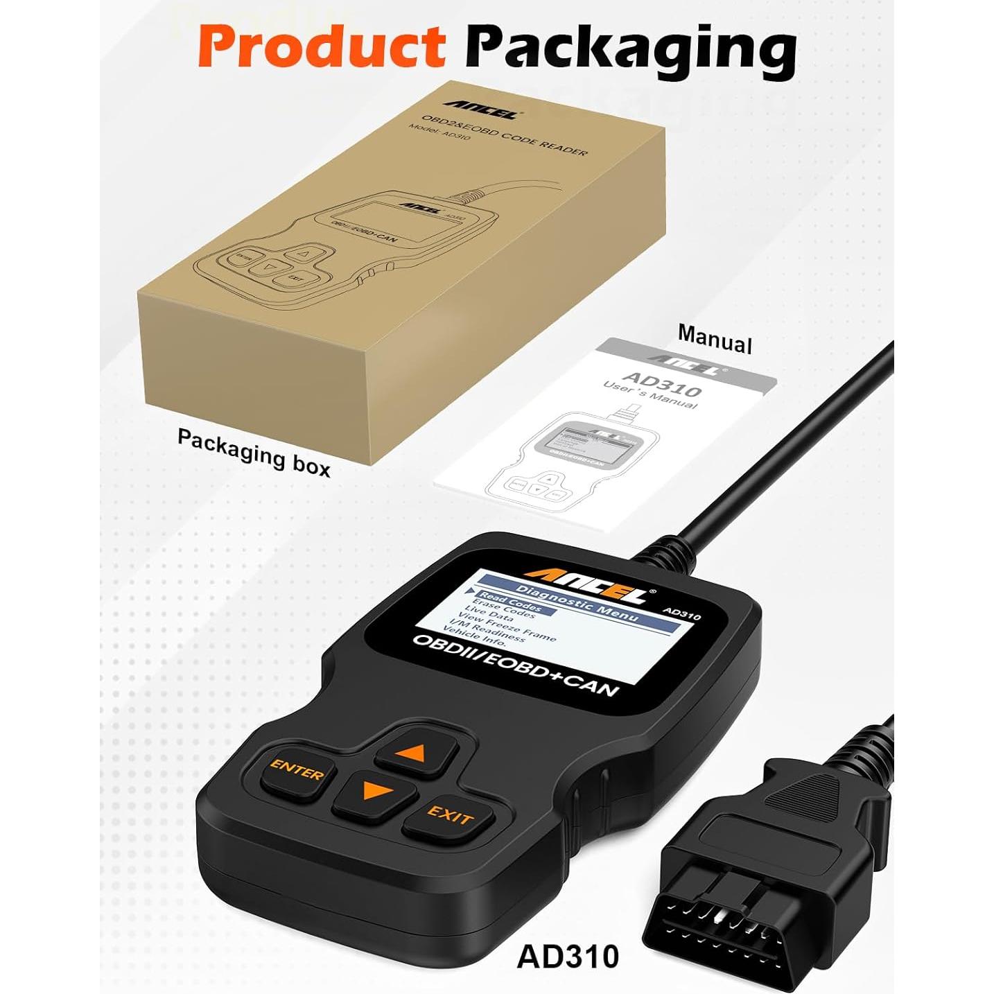 Escáner OBD II ANCEL AD310 Lector de Códigos de Fallo