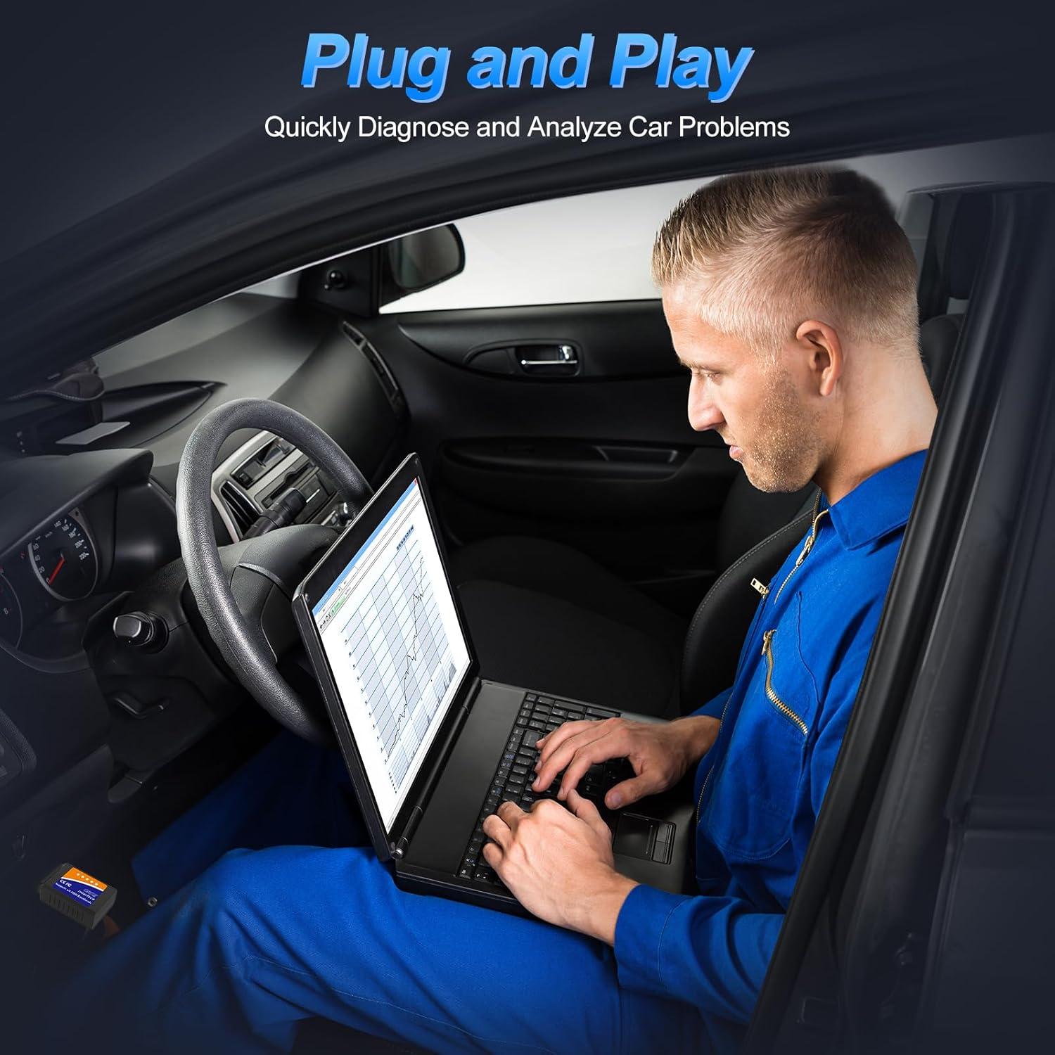 Escáner OBD2 Bluetooth LJPXHHU para iOS y Android