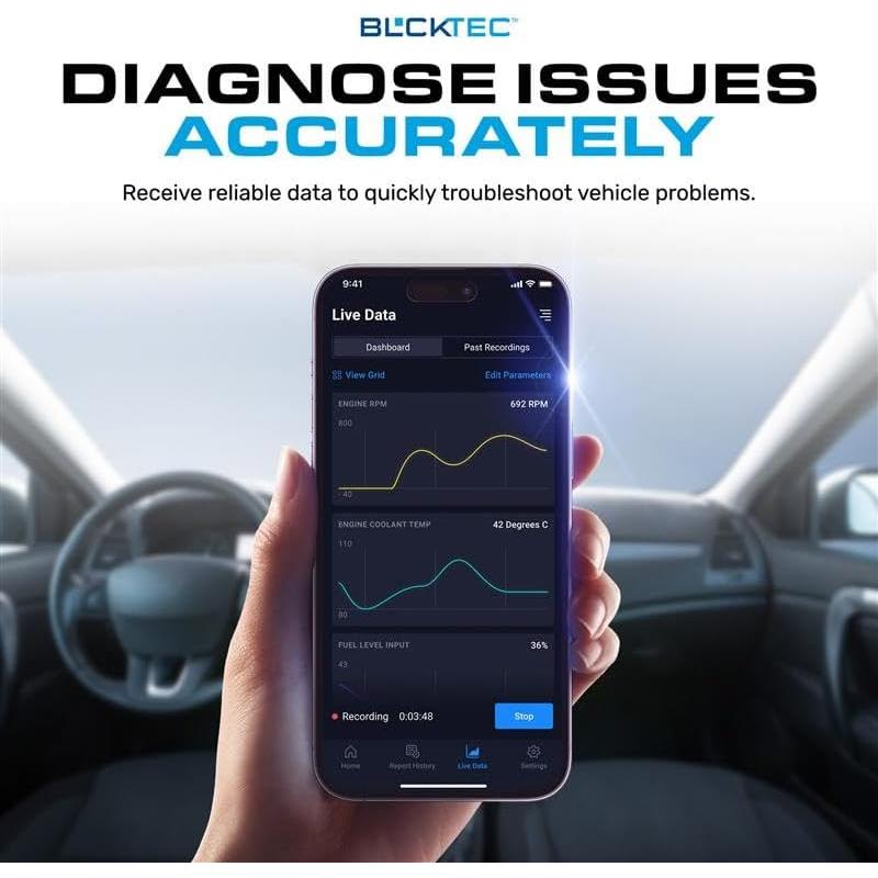 BLCKTEC 410 Bluetooth OBD2 Scanner for iPhone & Android, No Subscription Fee, OBDII Car Code Reader, Diagnose Check Engine Light, Supports OBD2 Compliant Vehicles 1996 and Newer