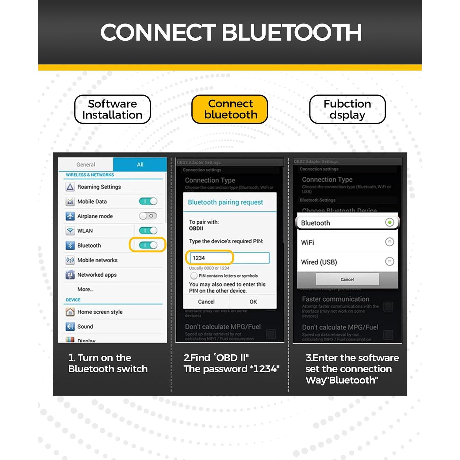 Escáner OBD2 Bluetooth UBOG 1810LY, Lector de Códigos