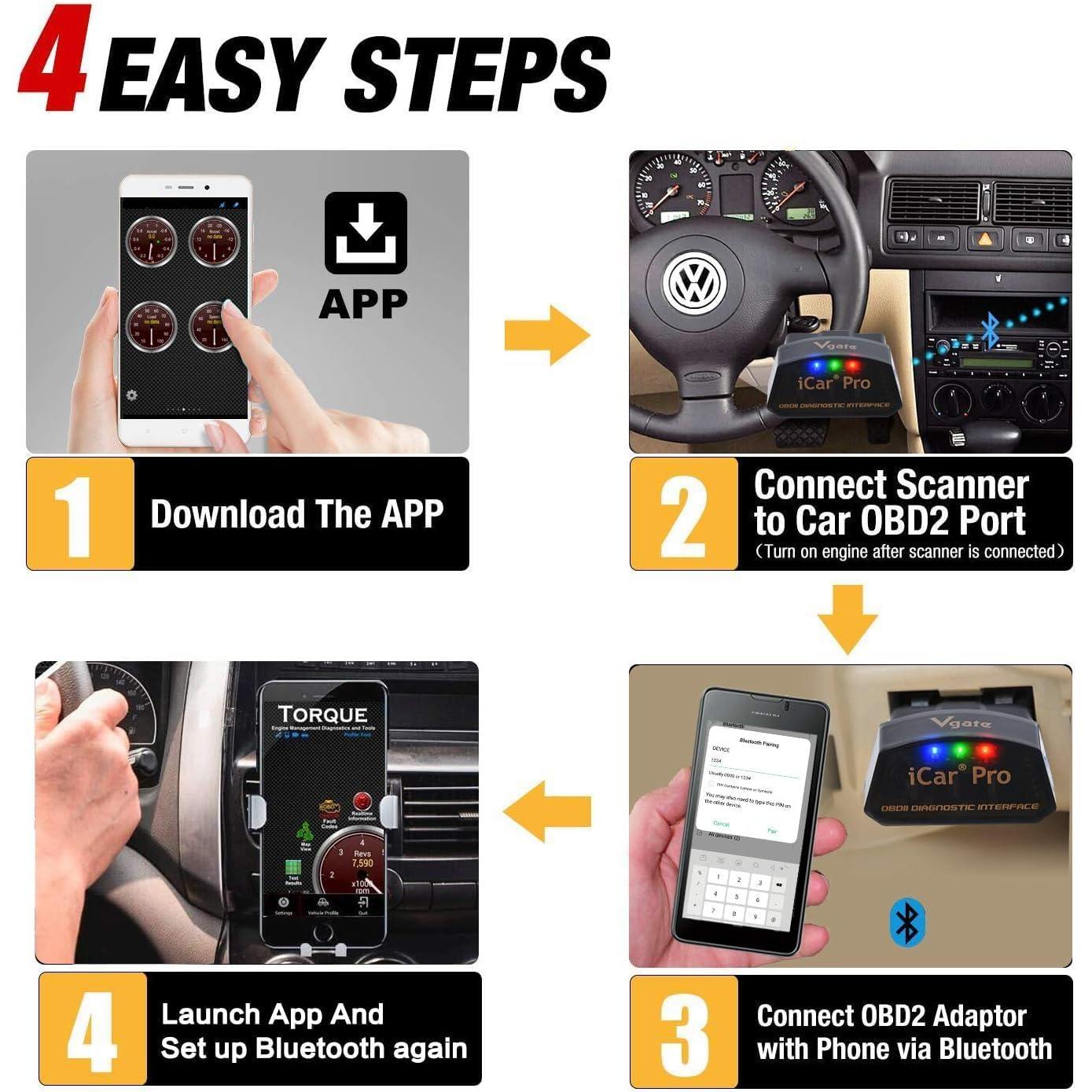 Vgate iCar Pro Bluetooth 4.0 Lector OBD2 para iOS y Android