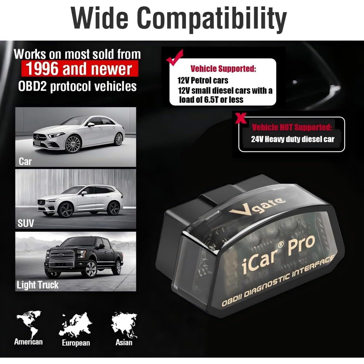 Vgate iCar Pro Bluetooth 4.0 Lector OBD2 para iOS y Android