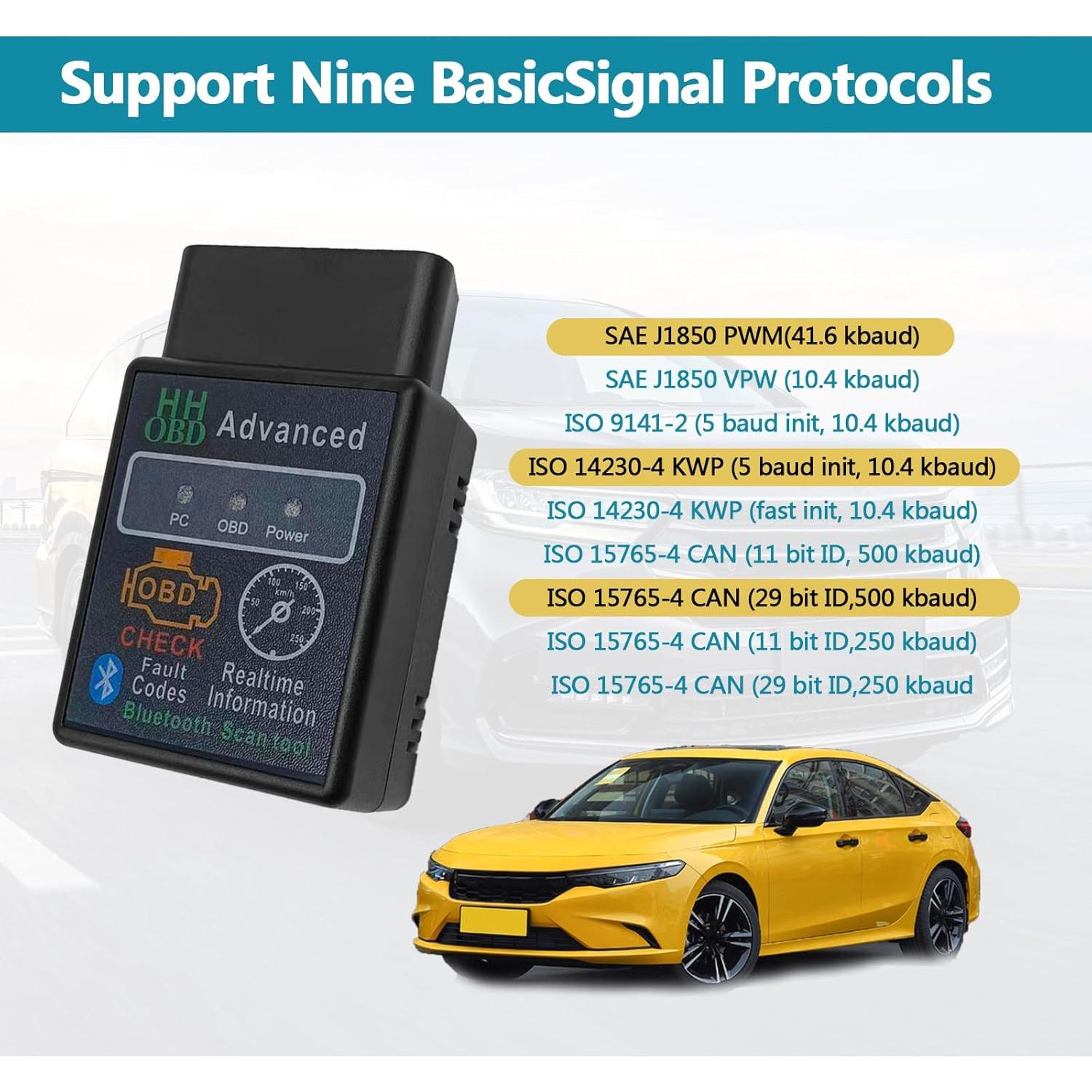 Escáner OBD2 Inalámbrico Bluetooth KEVWR, Lector de Códigos