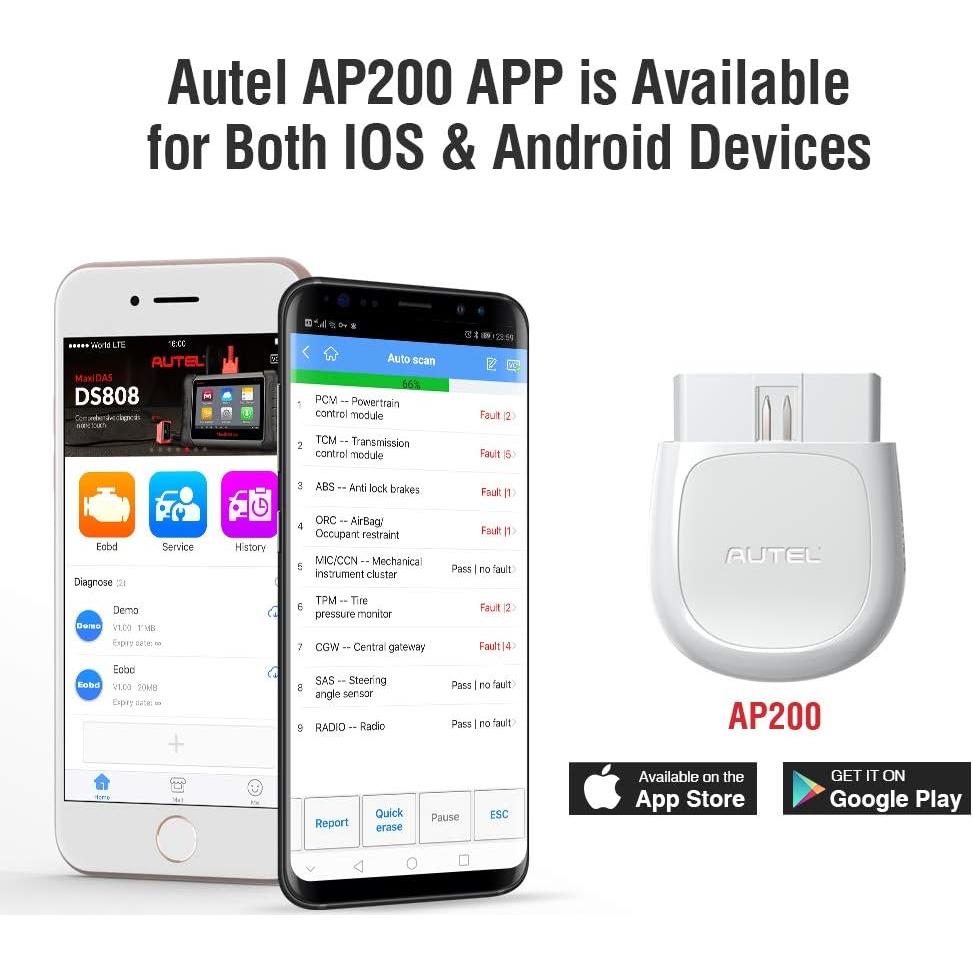 Escáner OBD2 Bluetooth Autel AP200, Lector de Códigos y Diagnóstico