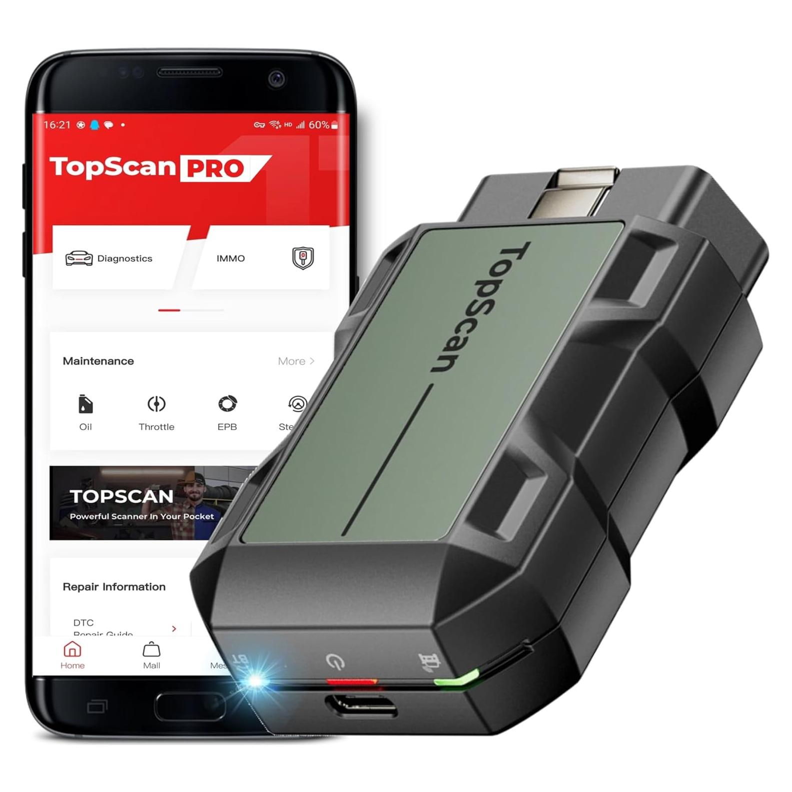 Escáner OBD2 Bluetooth TOPDON TopScan Pro - Diagnóstico Completo