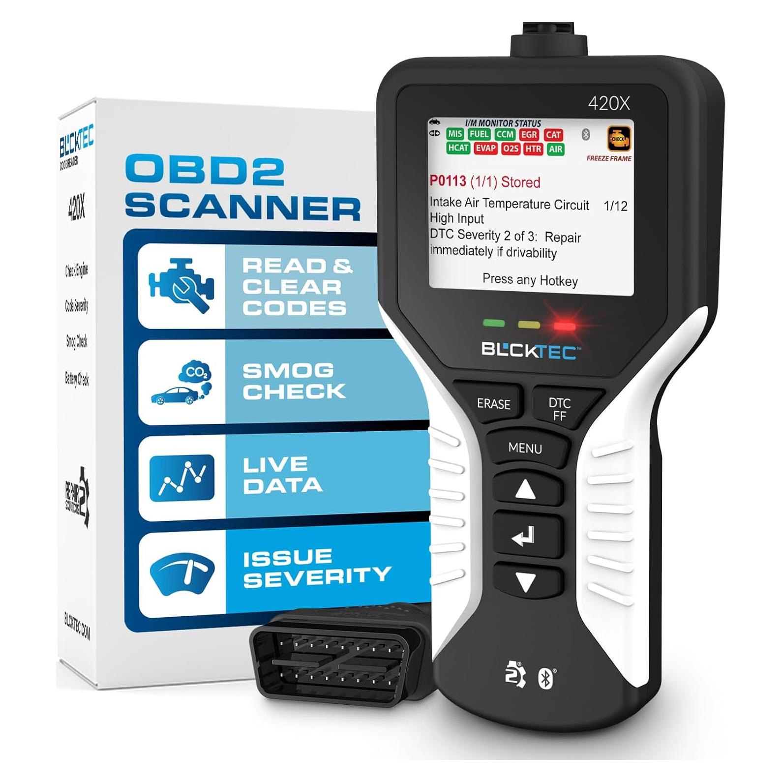 Lector de Códigos OBD2 BLCKTEC 420X con Bluetooth y Pantalla 2.4"