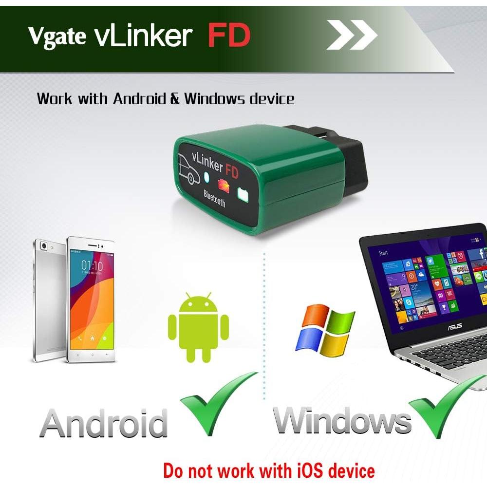Lector de Códigos OBD2 Vgate vLinker FD Bluetooth para Android y Windows