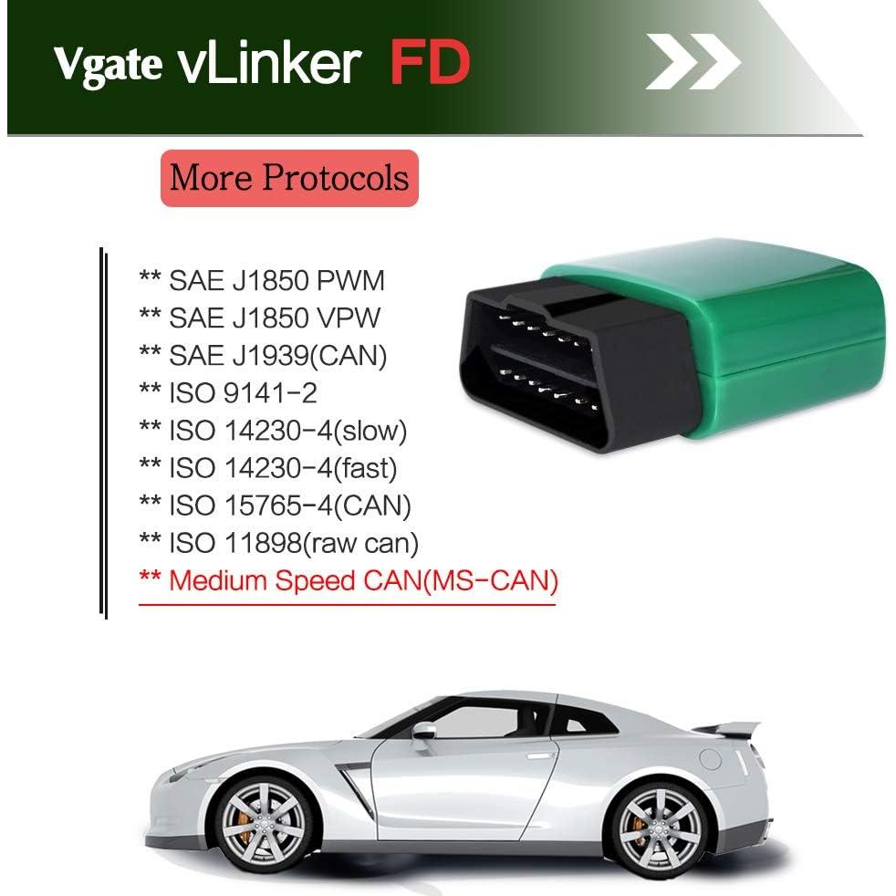 Lector de Códigos OBD2 Vgate vLinker FD Bluetooth para Android y Windows