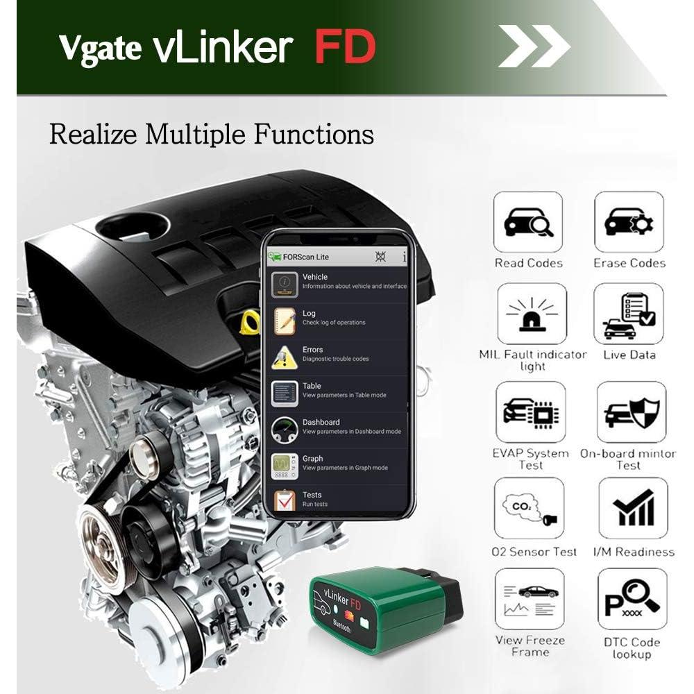 Lector de Códigos OBD2 Vgate vLinker FD Bluetooth para Android y Windows