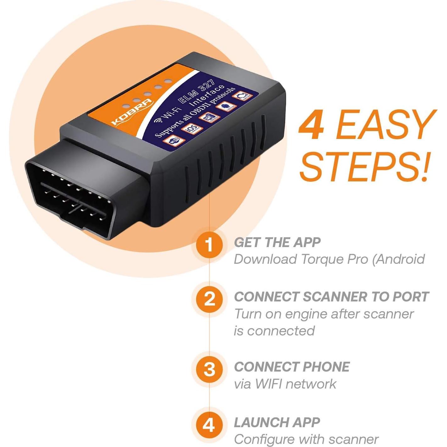 Escáner OBD2 KOBRA WiFi - Lector de Códigos Automotriz 1996-2016