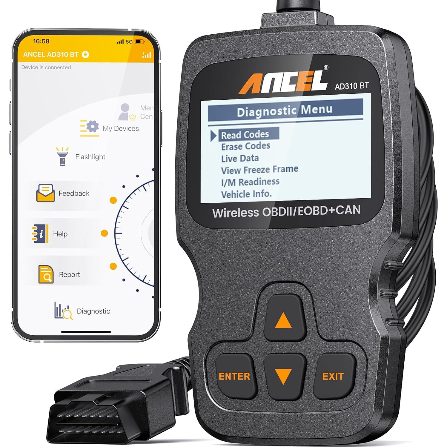 Escáner OBD2 ANCEL AD530 Bluetooth, Lector de Códigos Automotriz