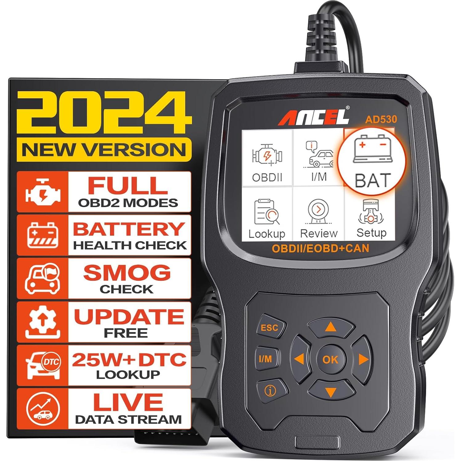 Escáner OBD2 ANCEL AD530 Bluetooth, Lector de Códigos Automotriz