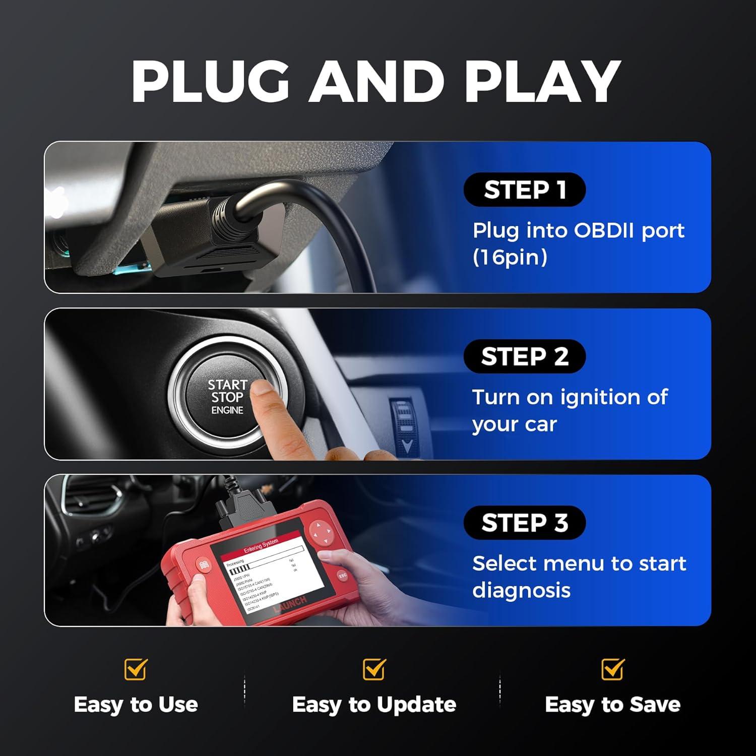 Lector de Códigos Automotriz LAUNCH Creader VII+ OBD2