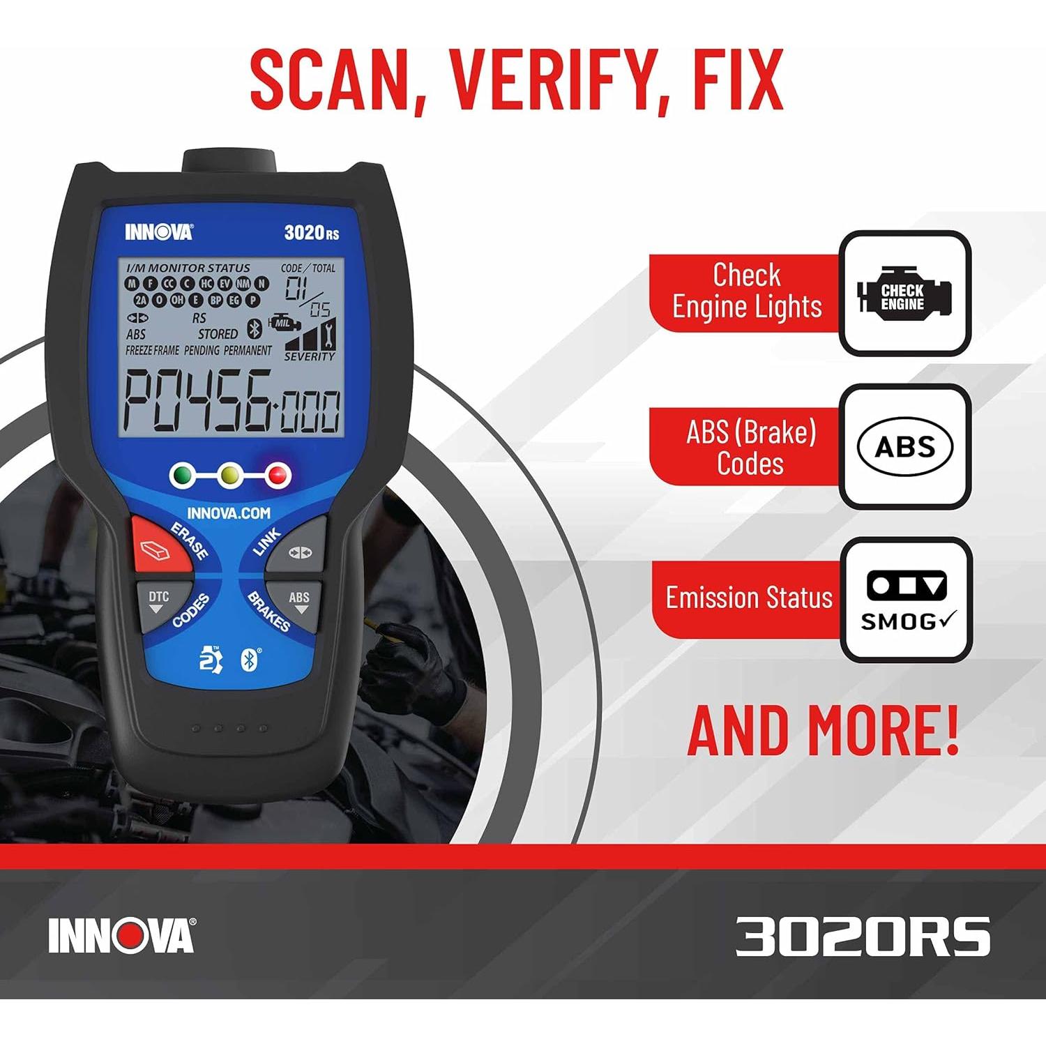 Lector de Códigos OBD2 Innova 3020RS con Funciones ABS