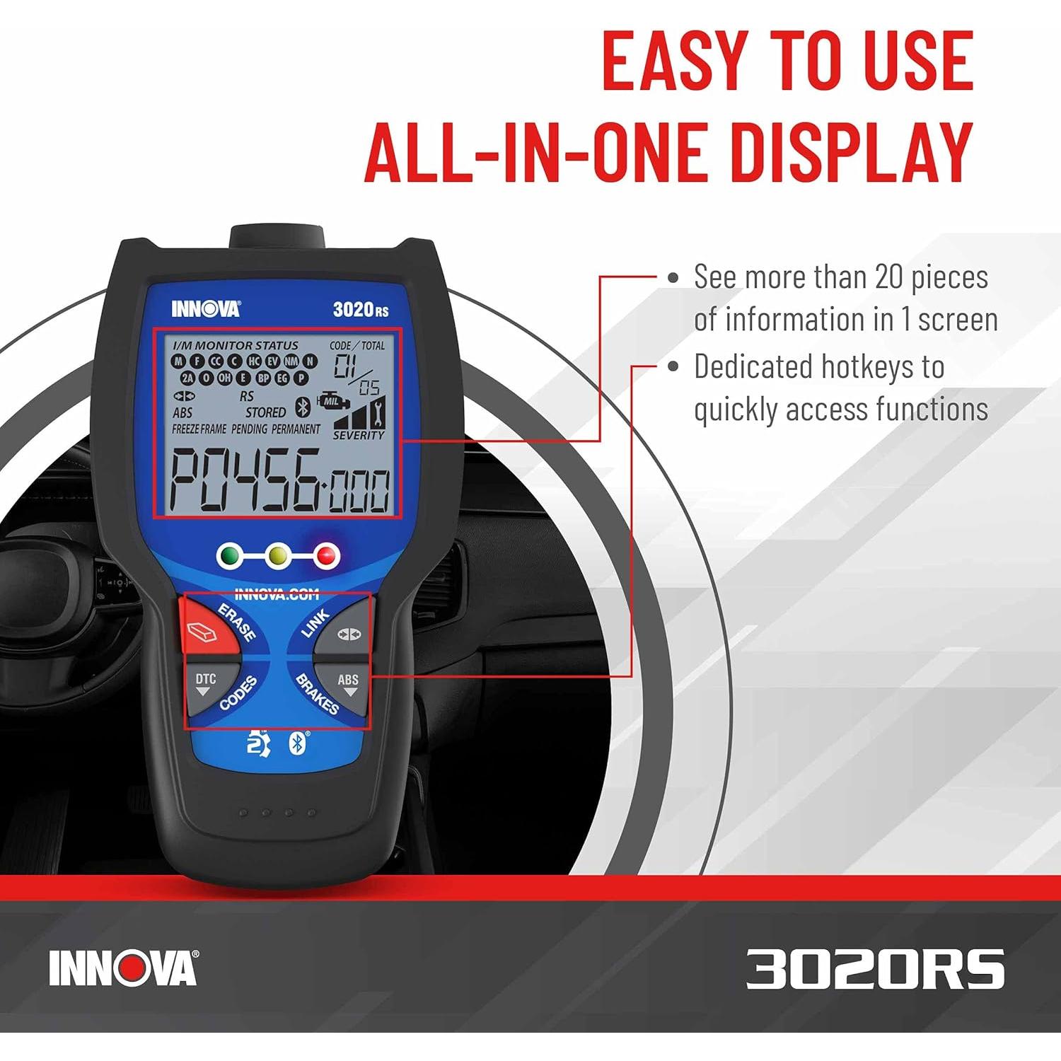 Lector de Códigos OBD2 Innova 3020RS con Funciones ABS