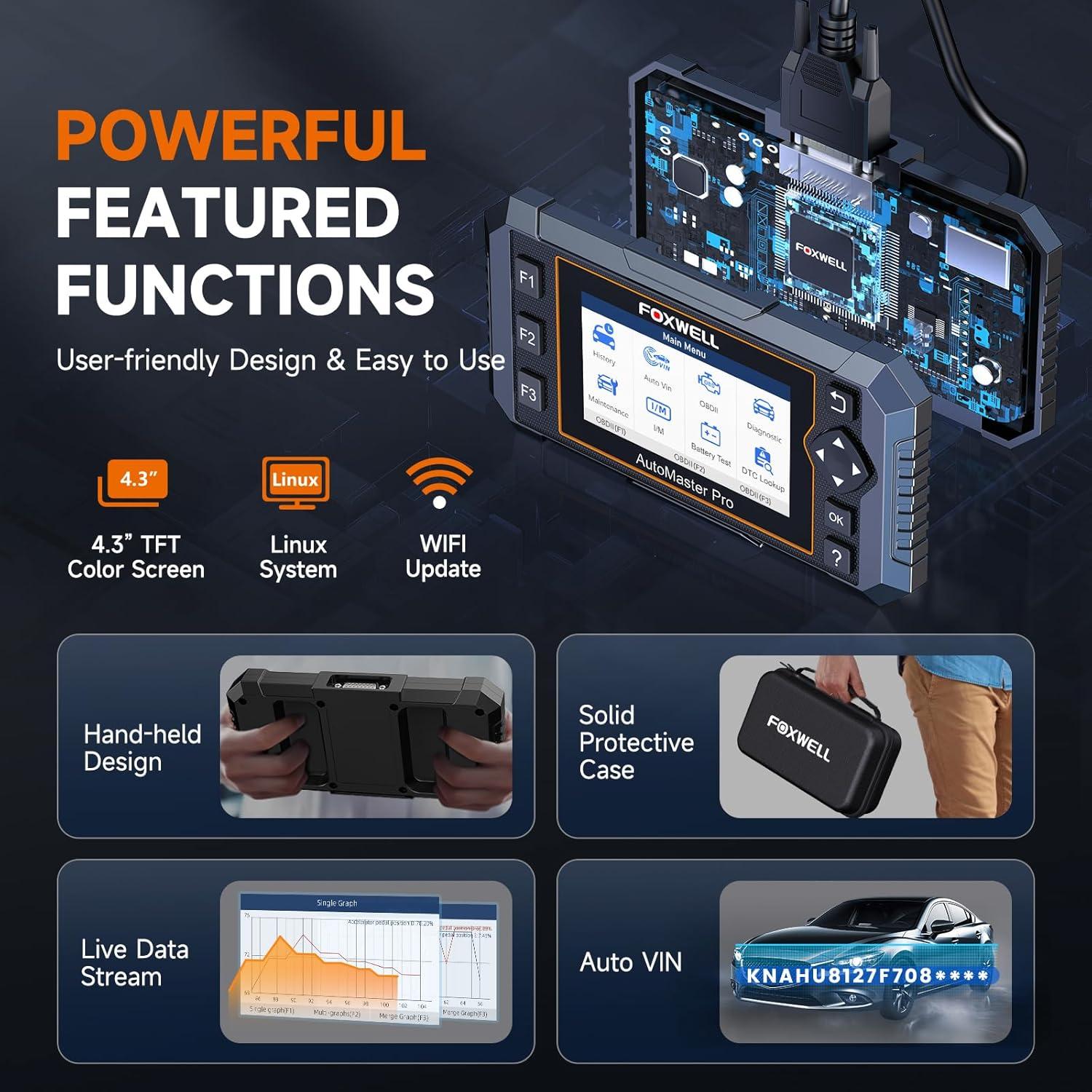 Escáner OBD2 Foxwell NT614 Elite - Diagnóstico Automotriz Completo