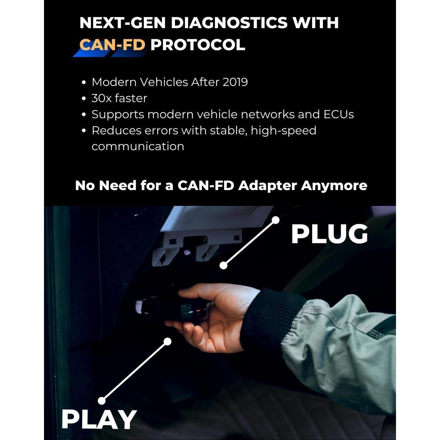 TOPDON TopScan Pro, Wireless OBD2 Scanner Bluetooth for iOS & Android, Diagnostic Scan Tool All System for Car, Bi-Directional Scanner, Code Reader with 13+ Hot Reset Service, FCA AutoAuth