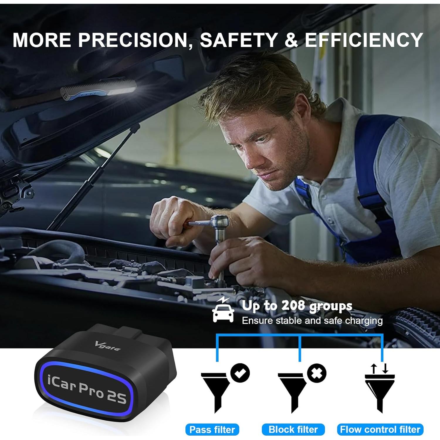 Adaptador OBD2 Bluetooth vLinker iCar Pro 2S para iOS/Android