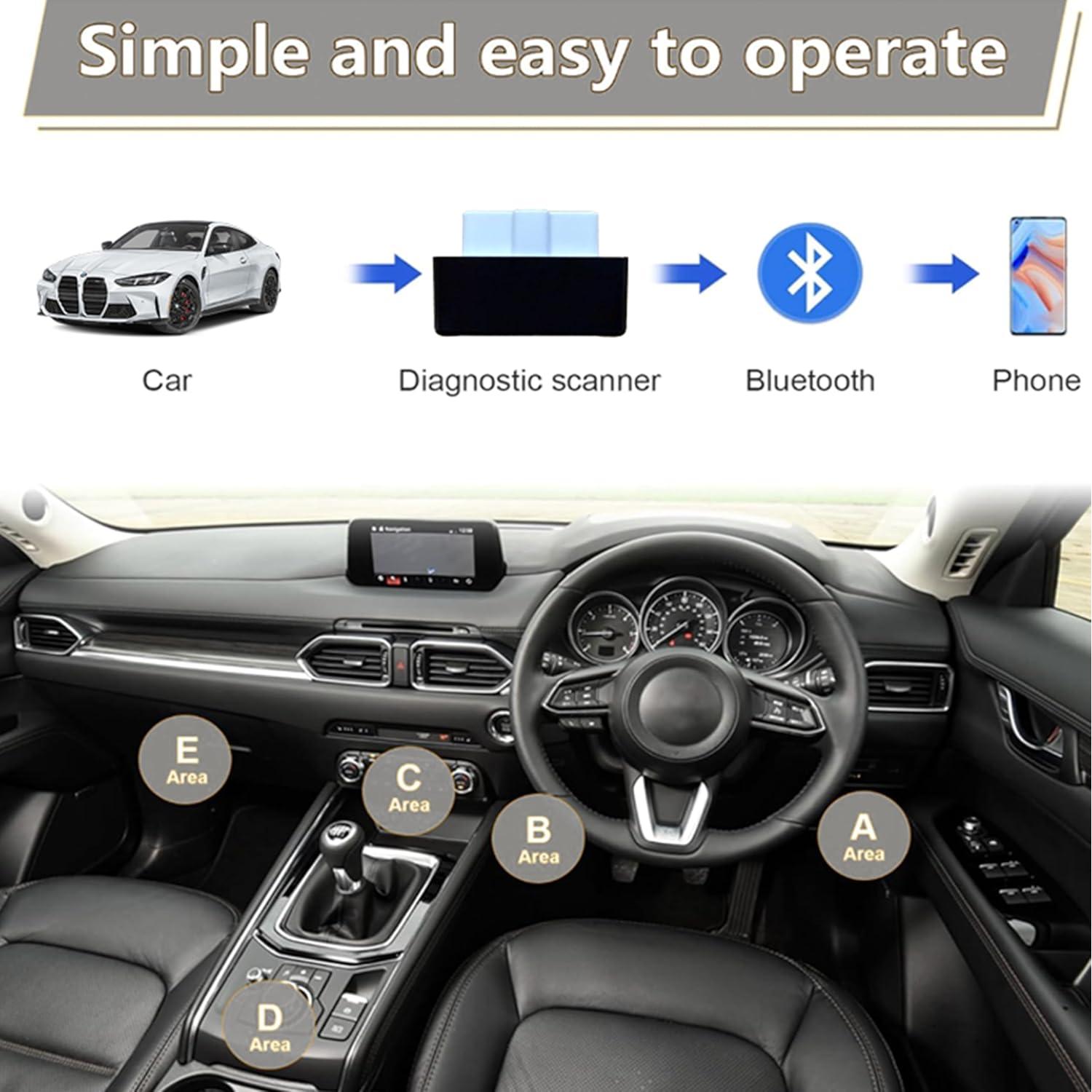 Escáner OBD2 Bluetooth Genérico ELM327 para Diagnóstico de Motor