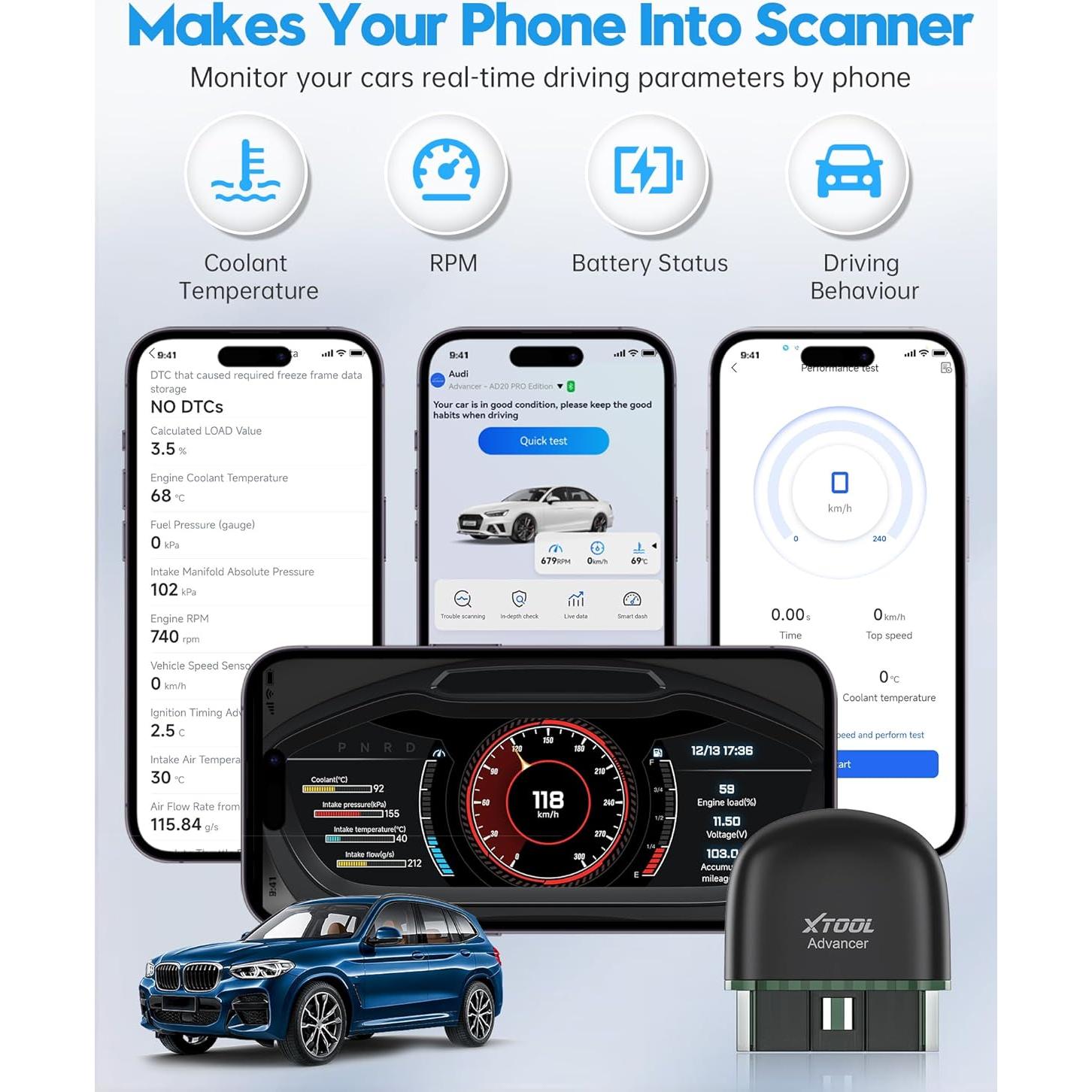 Escáner OBD2 XTOOL AD20 Pro - Diagnóstico Completo 2025