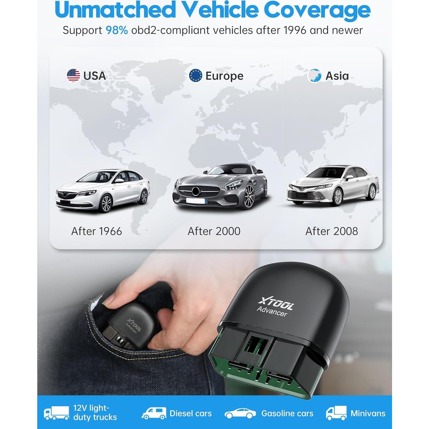 Escáner OBD2 XTOOL AD20 Pro - Diagnóstico Completo 2025