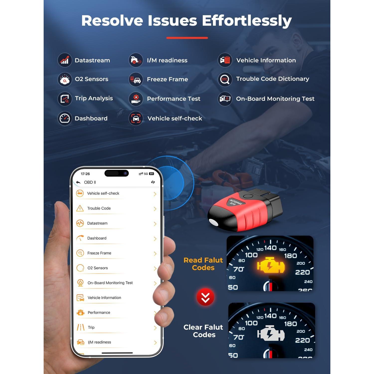 Lector de Códigos OBD2 Bluetooth AUTOPHIX 3210 con Funda