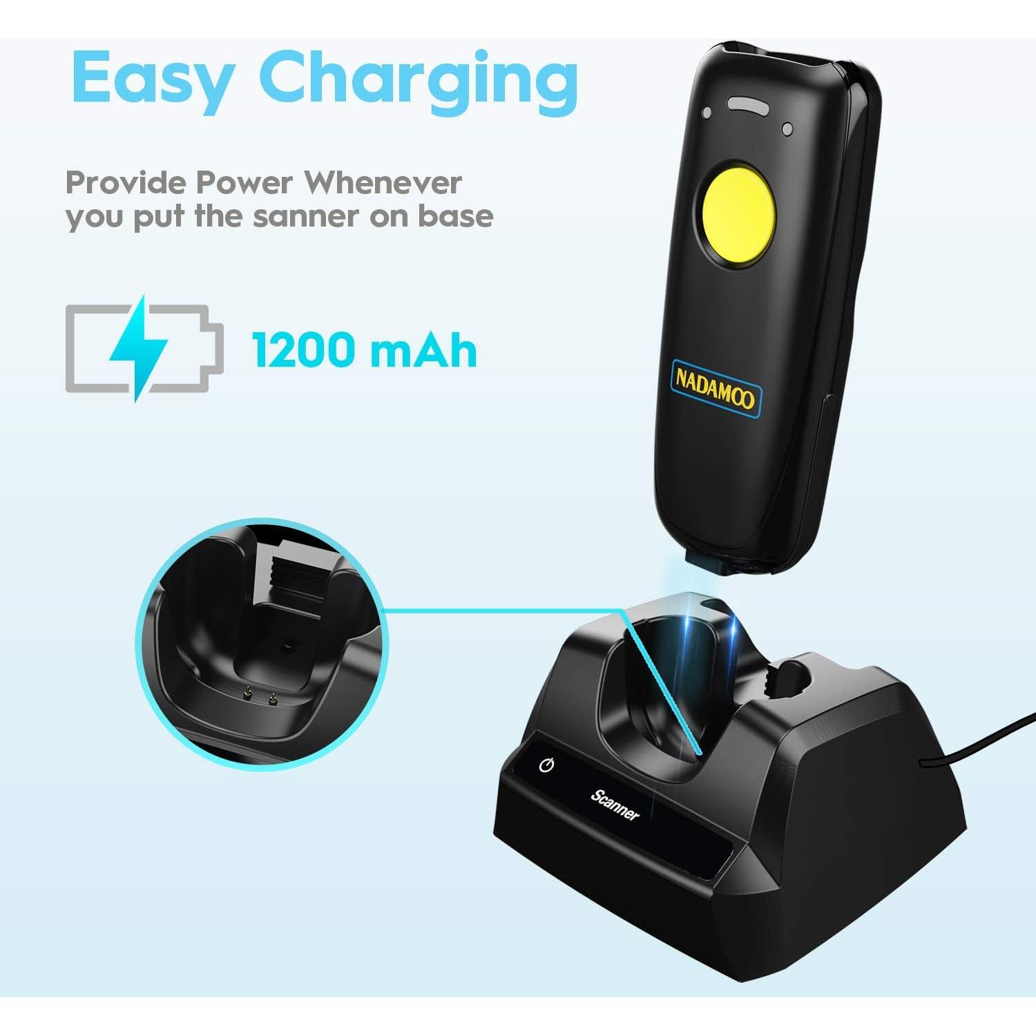 Escáner de Código de Barras Inalámbrico NADAMOO Bur3149 2D Bluetooth