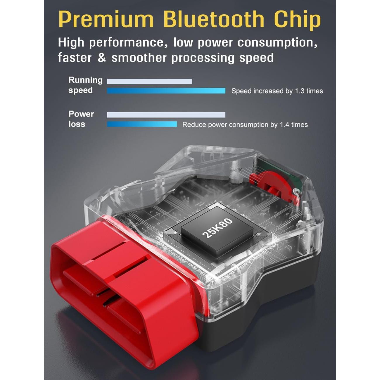 Escáner OBD2 Bluetooth FlyroadUp DA100 para iOS y Android