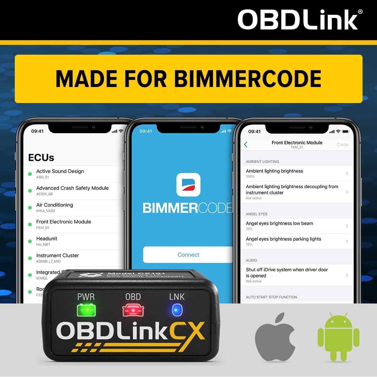 Adaptador OBD2 Bluetooth OBDLink CX para BMW y Mini